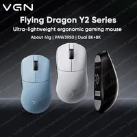 VGN Flying Dragon Y2 Pro Ultra Wireless Gaming Mouse PAW3950 8K Bluetooth 2.4G Wired 500mAH Fast Charging Esports Gaming Mouse