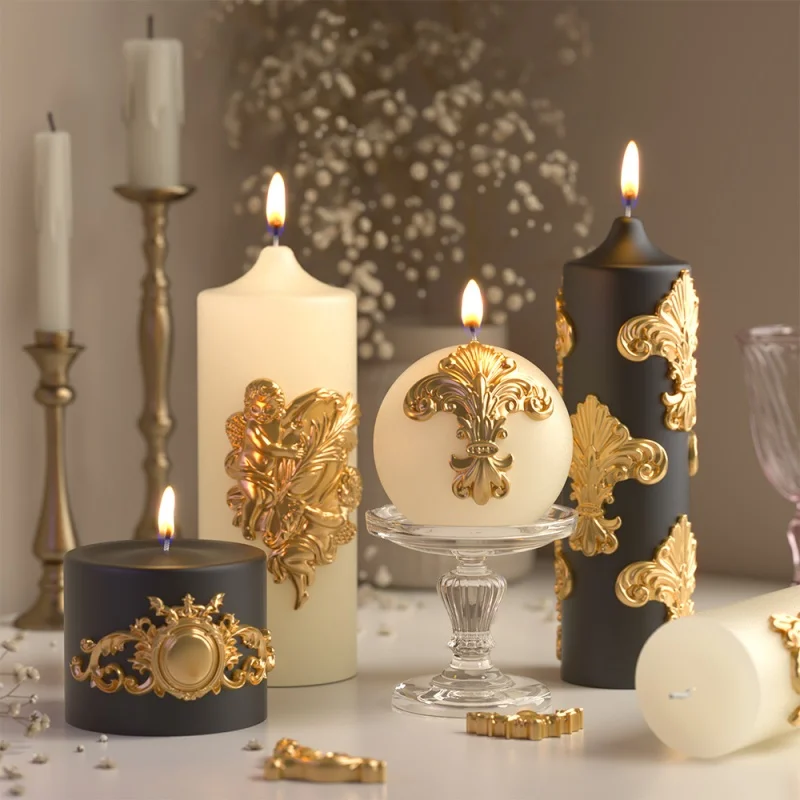 European Angel Relief Pattern Candle Ornaments Plaster Silicone Mold DIY Chocolate Cupcake Decoration Baking Epoxy Resin Molds