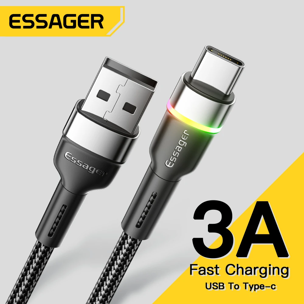 Essager 3A USB Type C Cable USB A To Type C Fast Charging Cables For  xiaomi poco Phone Samsung Redmi  Data Cord Charger Wire