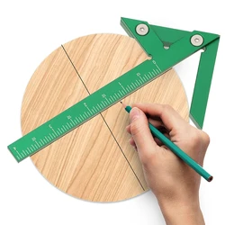 Triangle Ruler Scriber Gauge Center Scribe Measuring Tool Center Finder Woodworking Line Caliber 45/90Degree Right Angle Line
