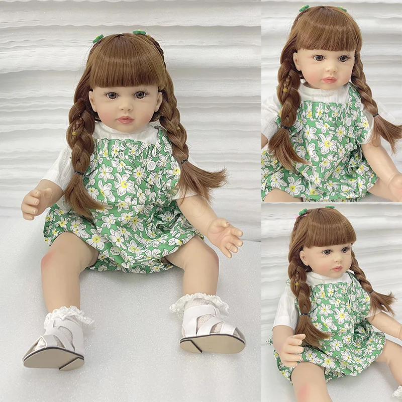 

60CM Soft Silicone cloth body girl baby doll Baby Doll toddler Lifelike Babies Reborn Doll