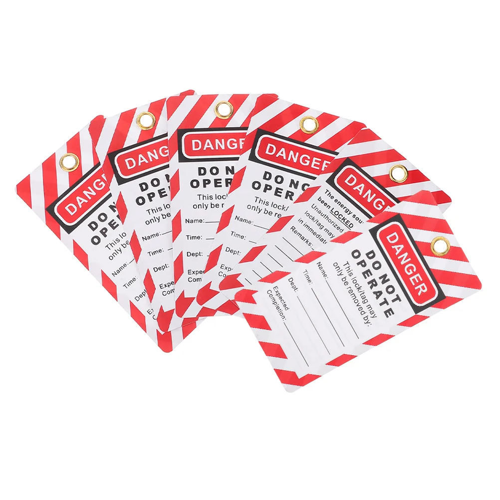 6 pezzi Etichette di avvertimento di pericolo Etichette di sicurezza industriale per il blocco dell'attrezzatura Non utilizzare Segnali Riparazione Tagout Pvc impermeabile