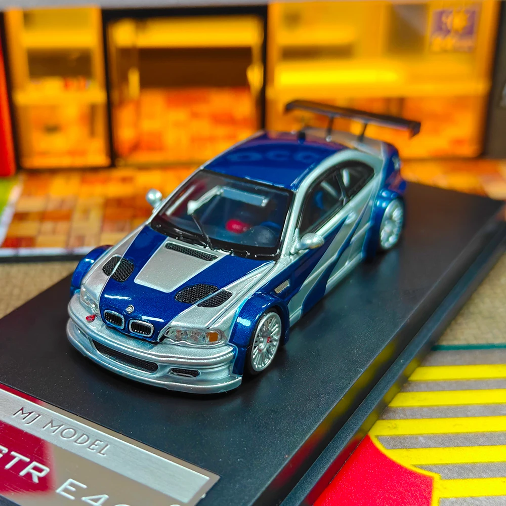 MJ 1:64 E46 M3 GTR 다이캐스트 디오라마 자동차 모델 컬렉션 미니어처 장난감