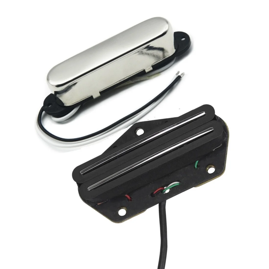 FLEOR Set of Alnico V TL Pickups Neck +Hot Dual Rails Humbucker Bridge Pickup fit for TL Guitar