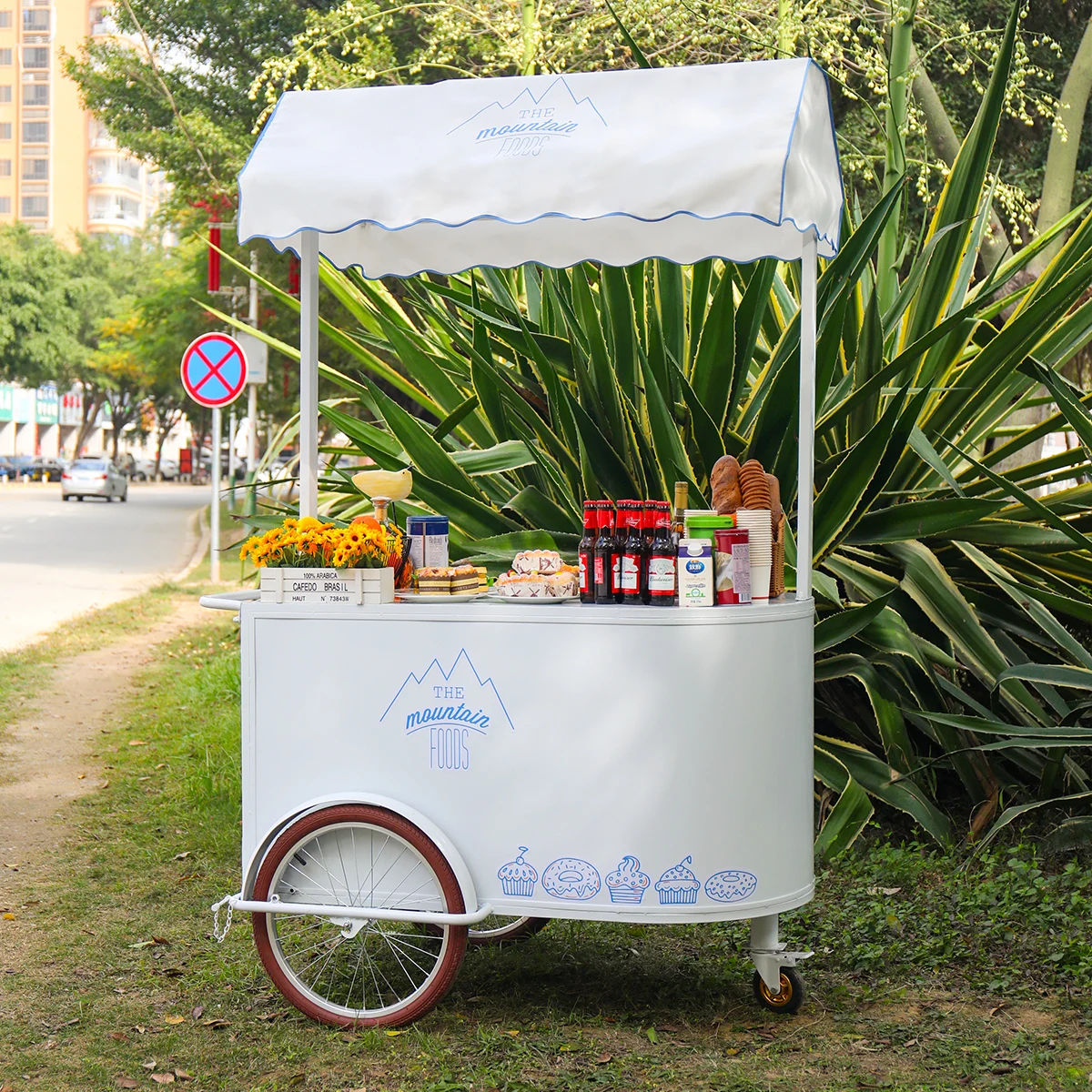 New Design Ice Cream Hand Push Cart For Frozen Desserts