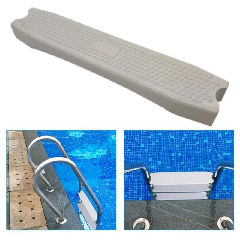 2Piece Swimming Floor Step Tread Fittings Entrance Stairs Ground Escalator Treads Swimming Pool Fittings White