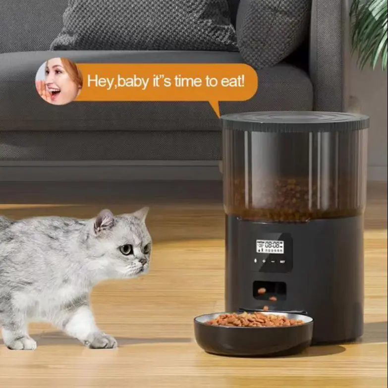 Automatic Pet Feeder Cat Feeder With Timing Quantitative Voice  Food Dispenser For Cats Dogs Rabbit Remote Control Auto Feeder