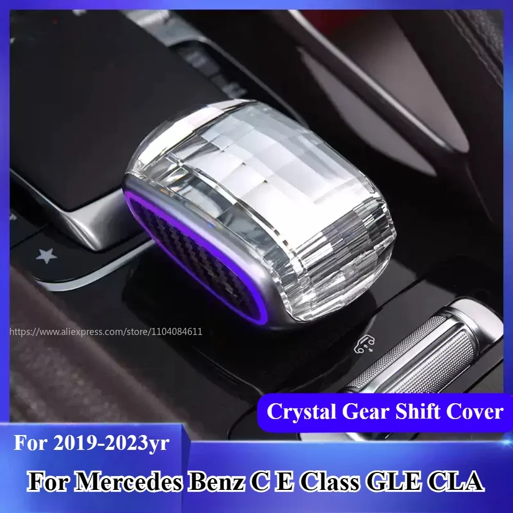 

Crystal Gear Shift Cover For Mercedes Benz C E Class GLE CLA GLC GLS CLB 2019-2023 Gear Cover Lever Stick Head Decorative Cover