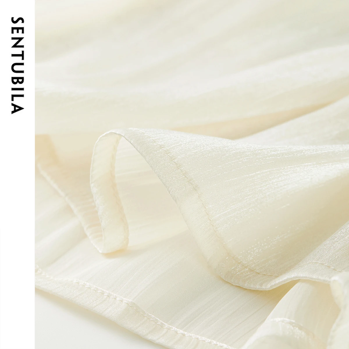 SENTUBILA النساء المشمش التنانير الطويلة 2025 السببية الرباط الخصر سوينغ هيم أنيقة ألف خط طيات التنانير ملابس الصيف W52QA1636