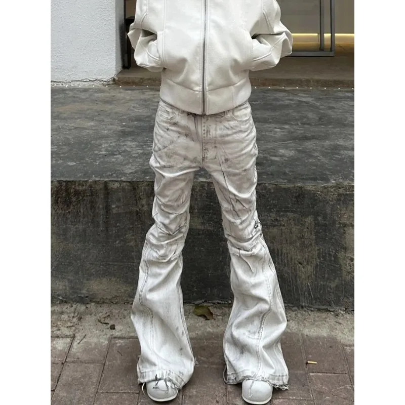 

Women's Clothes New Rock Loose Cotton Long Trousers 2026 American Retro Y2K Style Patchwork Dirty Washed Baggy Jeans Pants