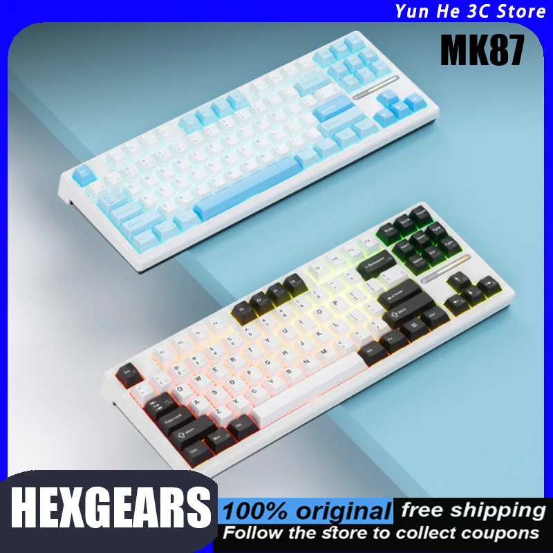 Hexgears MK87 Mechanical Keyboard Tri-Mode Hot-Swappable ARGB Backlight PBT Keycaps Suitable for Gaming  Office 2026 New Model