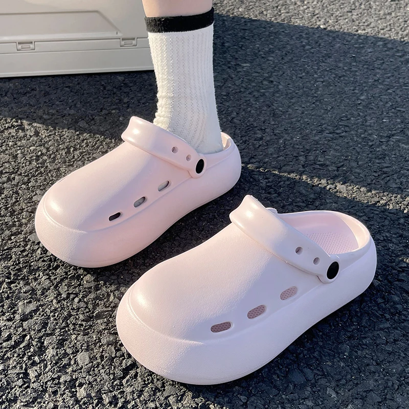 ZUOFU Damen Sommer Clogs mit geschlossener Zehenpartie, rutschfeste dicke Plateau-Freizeitschuhe für drinnen, draußen, Zuhause, Strand und den täglichen Gebrauch. – Detail 6