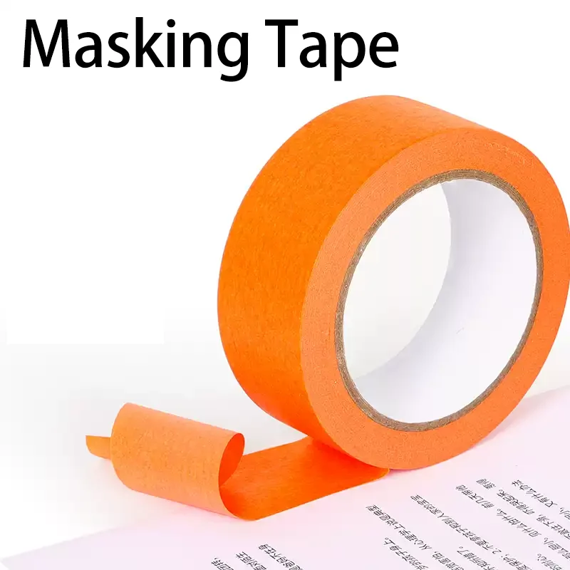 

20m Orange Masking Tape Thickened, High Adhesion Writable Heat Resistant Paintable Waterproof, Watercolor-Friendly No Residue