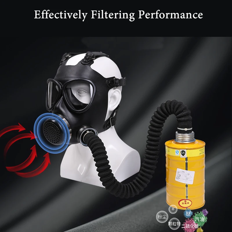 87 Black Multipurpose Full Gas Mask Respirator Painting Spray Pesticide Natural Rubber Mask Chemical Prevention Mask Work Safety