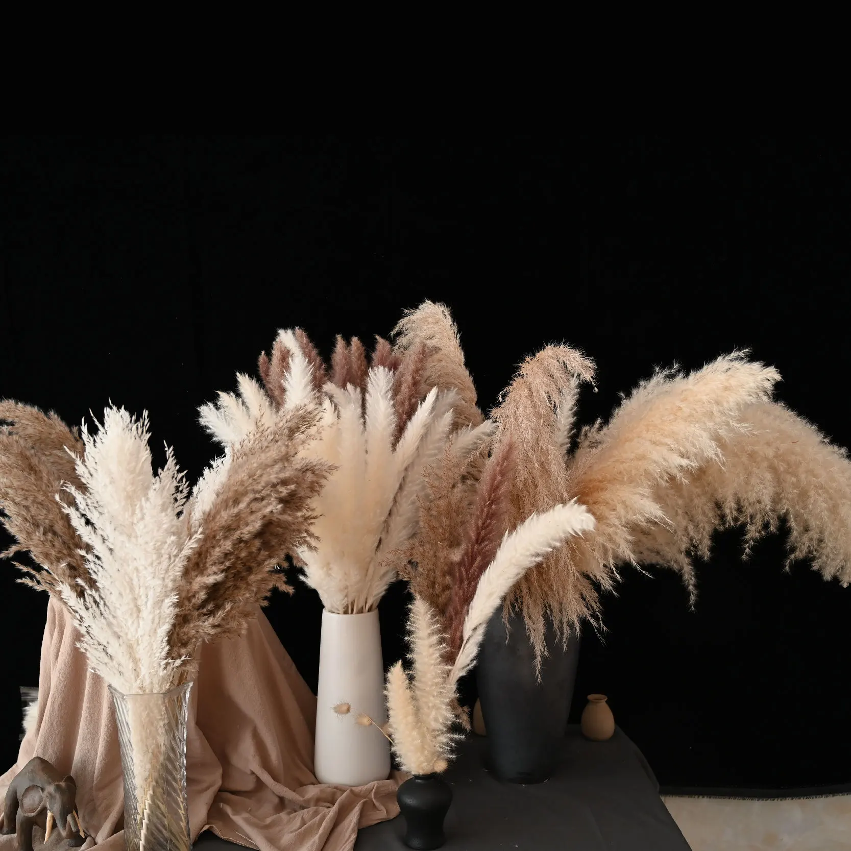 Natural Dried Flower Wedding Pampas Grass Decor Decoration Home Pampa Dried 45cm Reed Pampas Rabbit Tail Grass for Party Decorat