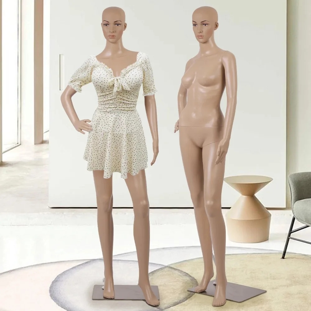 

Adjustable Female Mannequin Realistic Full Body Dress Form Display With Base