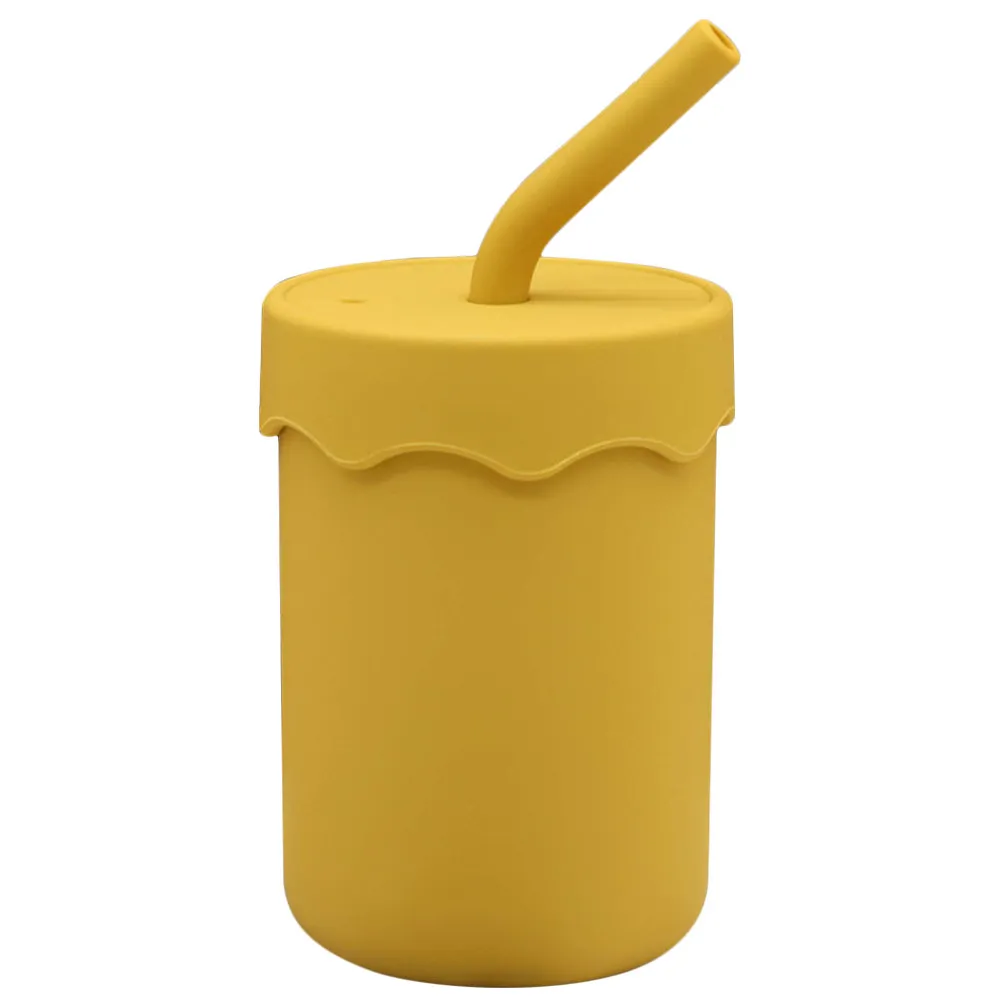 

Силиконовая тренировочная чашка для малышей с мягкой силиконовой крышкой и трубочкой, устойчивая к падениям, для питья воды