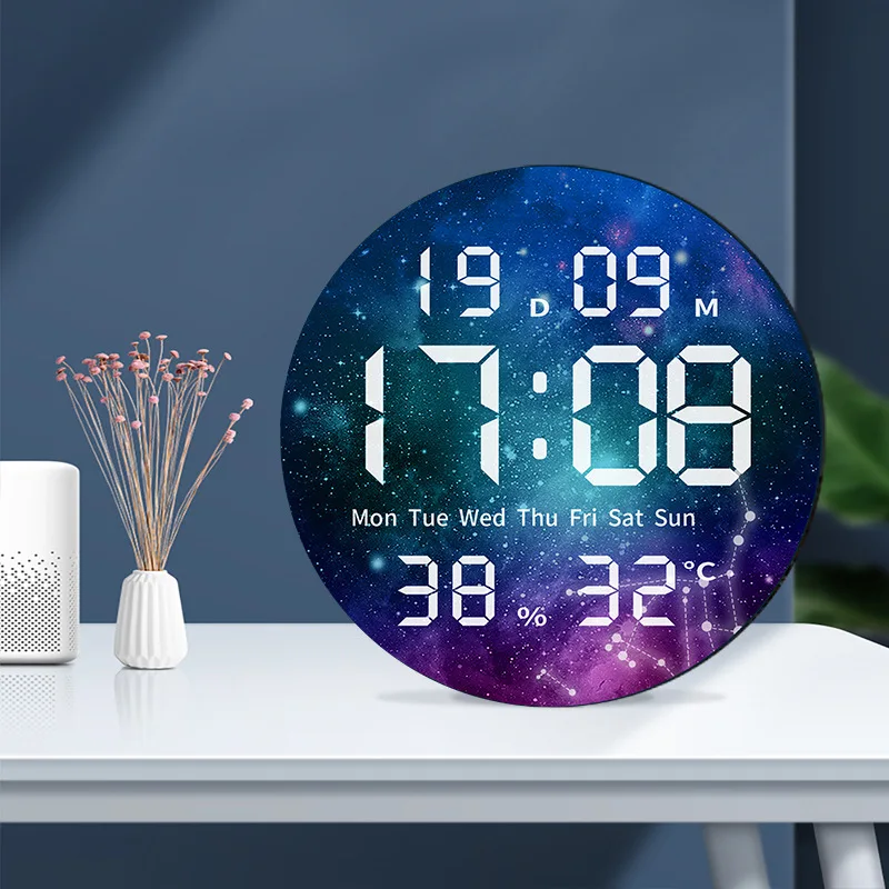 New Planet Electronic Clock LED Digital Electronic Display Clock Bedroom Living Room Wall Simple Creative Wall Clock