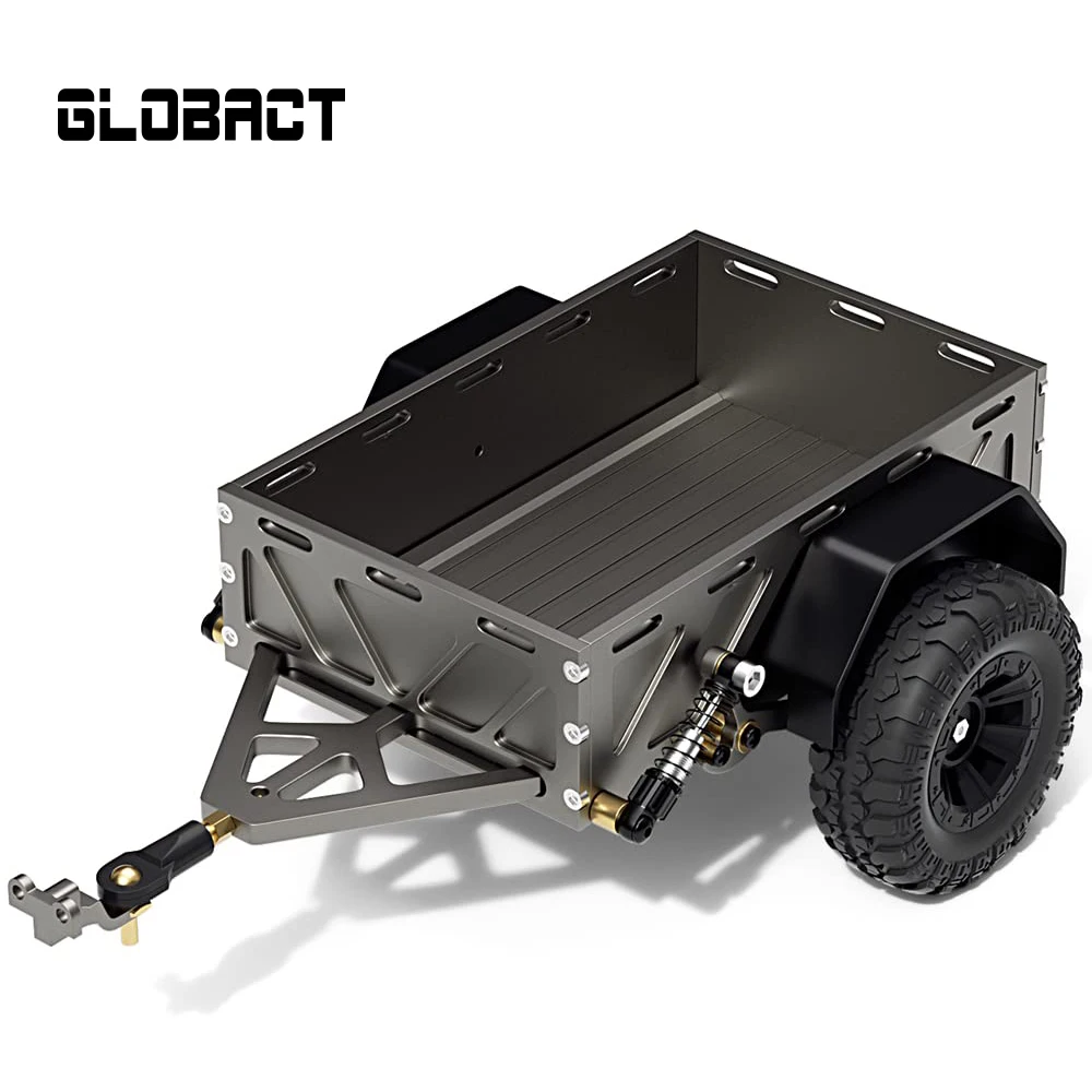 

GLOBACT RC Crawler Trailer Aluminum Car Decoration for 1/18 TRX4M 1/24 AXIAL SCX24 FMS RGT Upgrade Accessories