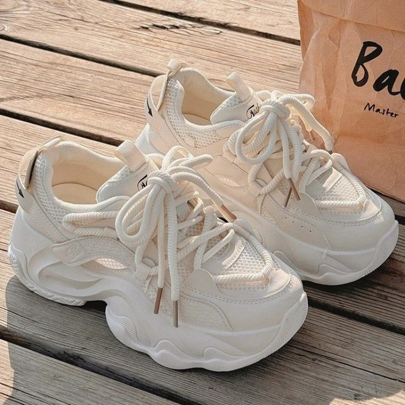 Women's Dad Shoes 2026 Summer Edition Fashion Mesh Shoes Breathable Mesh Shoes Thick soled Sports Shoes