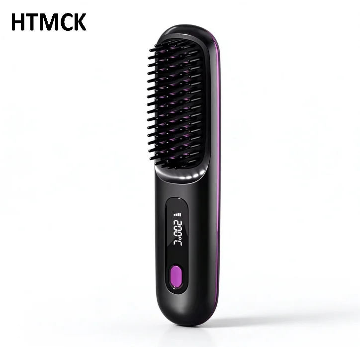 HTMCK New Cross Border Wireless Straightening Comb Negative Ion Straightening Comb Portable Straightening Curling Comb