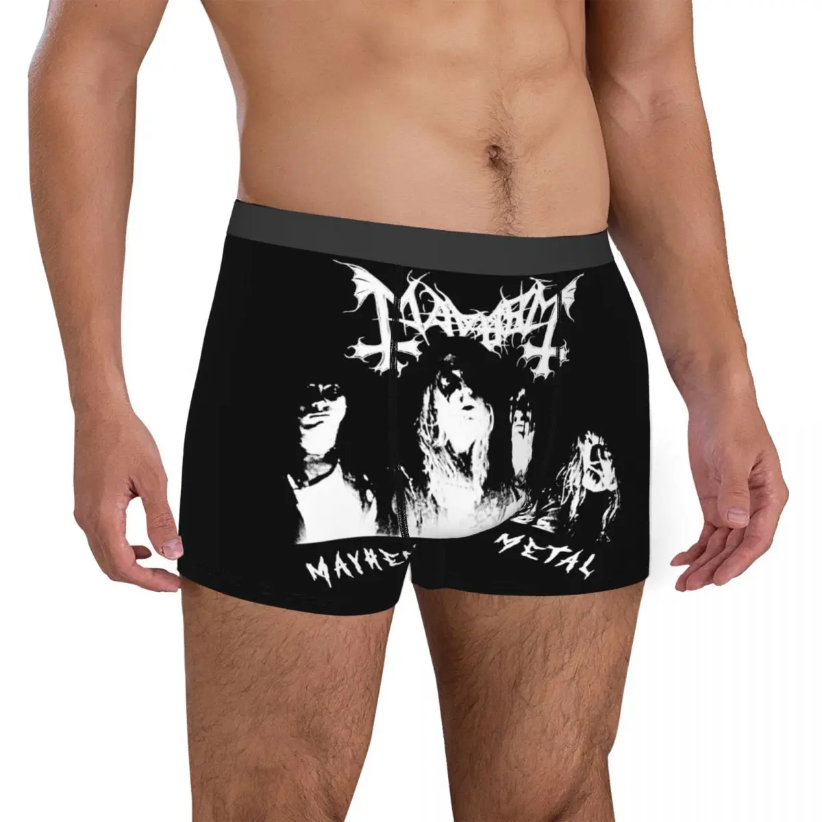 Mayhem Band Black Metal Men Underwear Boxer Briefs Shorts Panties Funny Soft Underpants for Homme