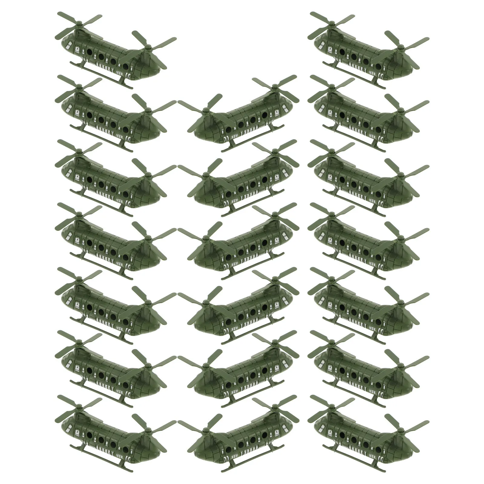 

20Pcs Military Helicopter Aircraft Set Dual Rotor Design for Kids Boys Girls Creative Play Military Plane Decoration