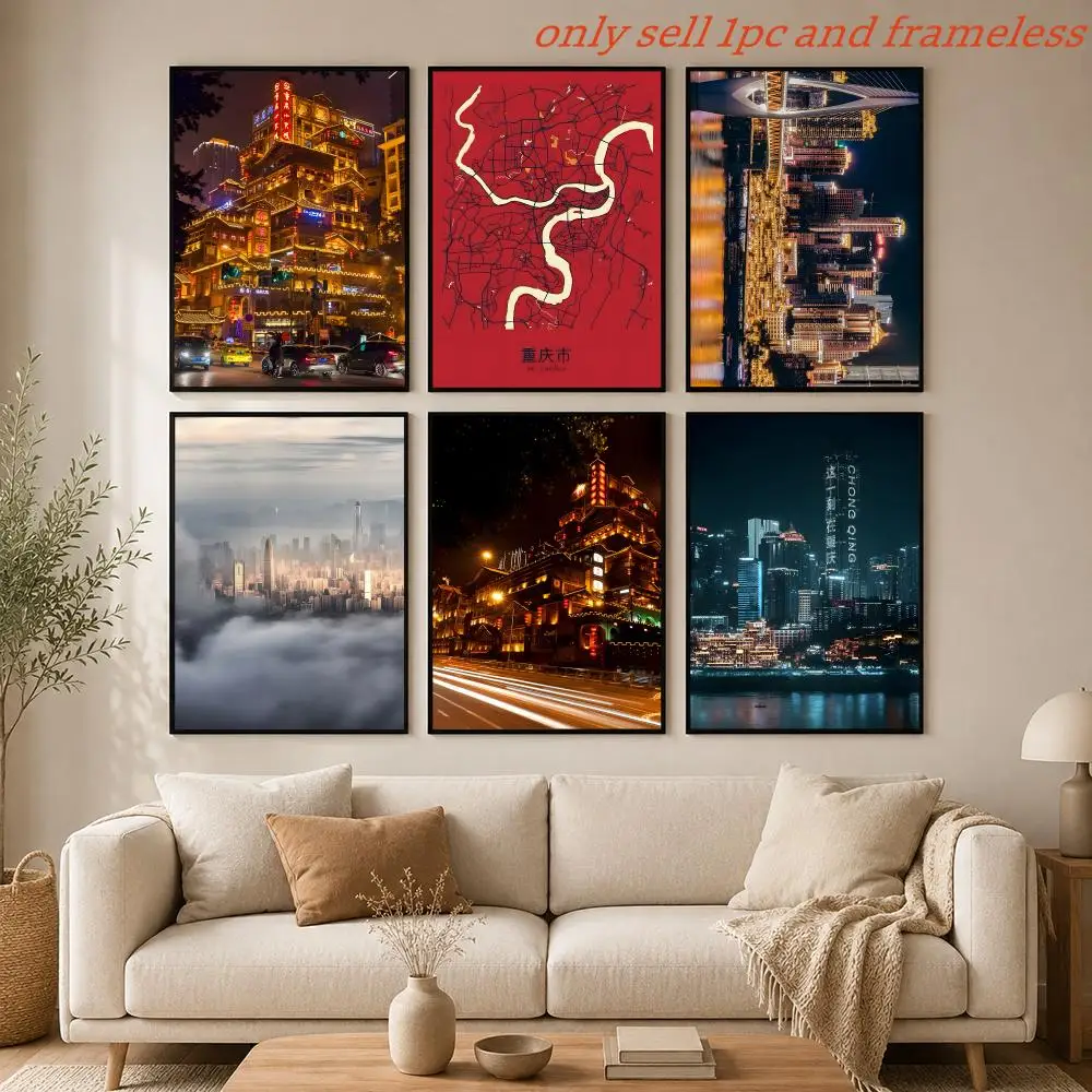 Chongqing Cyberpunk city Poster HD Hot Theme Singer/OST/Movie/Anime-Waterproof Self-Stick Home Decor