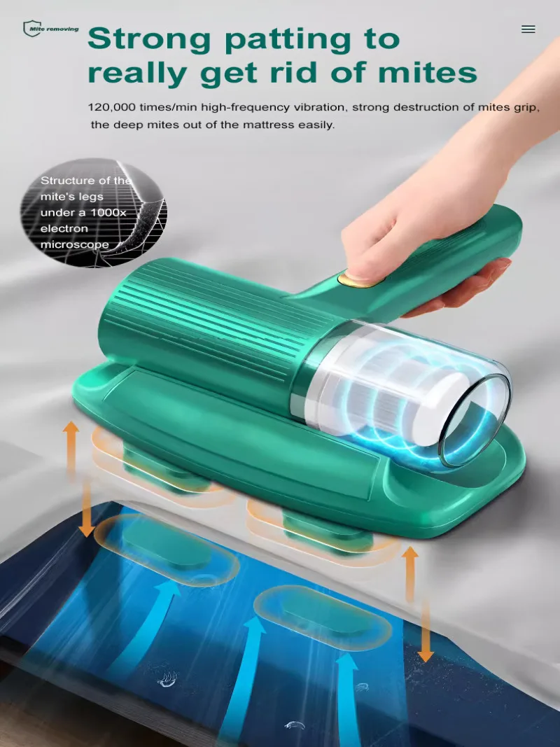 Household Bed Mite Removal Handheld Portable Vacuum Cleaner UV Lamp Mite Removal