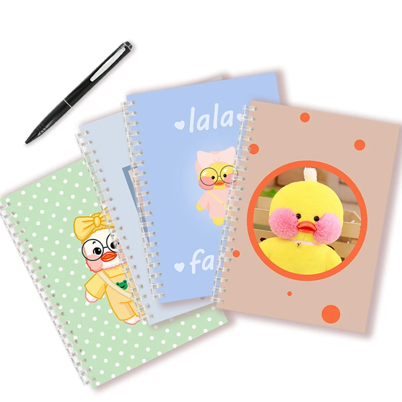 

Spiral Notebook Note Book Movie Kawai LaLafanfan Cartoon Animal Duck Yellow Duckling Doll Plush Toy Diary Holiday Birthday Gift