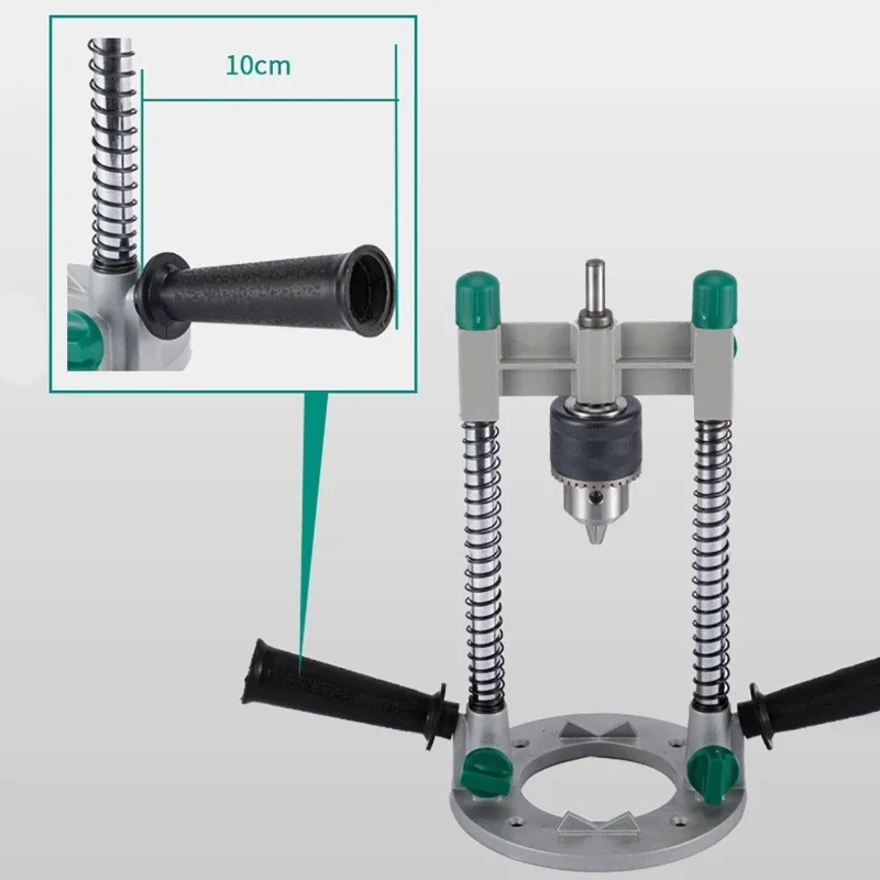 1.5mm-13mm Drill Guide Stand Electric Pipe Hand Drill Holder with Adjustable Precision Angle Removable Handle Woodworking Tool