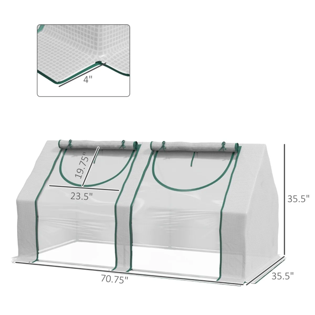 Portable Mini Greenhouse, Small PE Mesh Plant Cover with Roll-Up Zipper Doors, Outdoor Garden Plant Protective Tent for Backyard