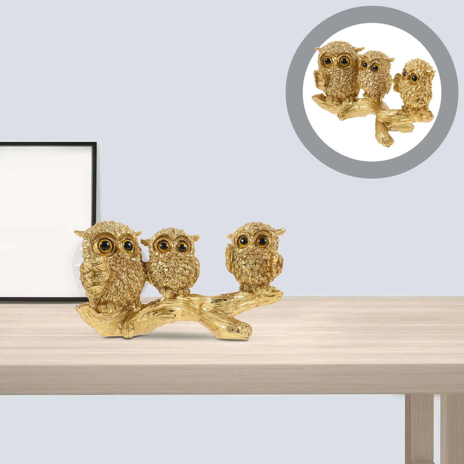 

Stylish Statue Craft Decorative Desktop Ornament Resin Decoration Bookshelf Shelf Room Garden Small Animal Owl