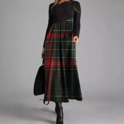 2025 Dress Autumn Roupas Femininas V-neck Bohemian Print Long-sleeved Slim Fit Office Commuting And Leisure Robes Soiree Femmes