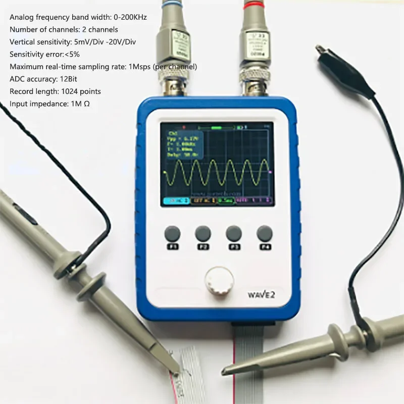 15801 Dual Channel Small Touch Screen Digital Oscilloscope Signal Generator 2-in-1 Low Frequency Signal Oscilloscope