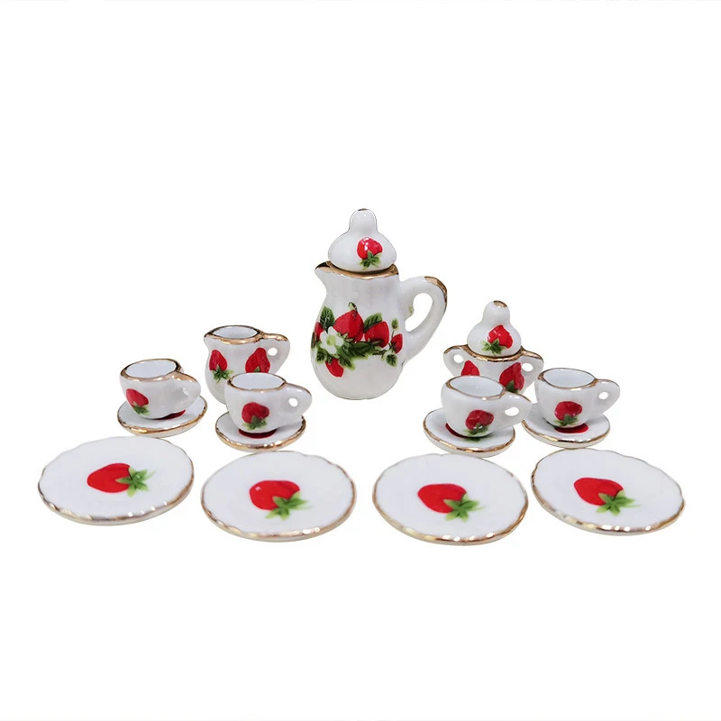 1 set miniatuur servies fantasiespel speelgoed 1:12 poppenhuis mini keuken keramische theekop voor popaccessoires