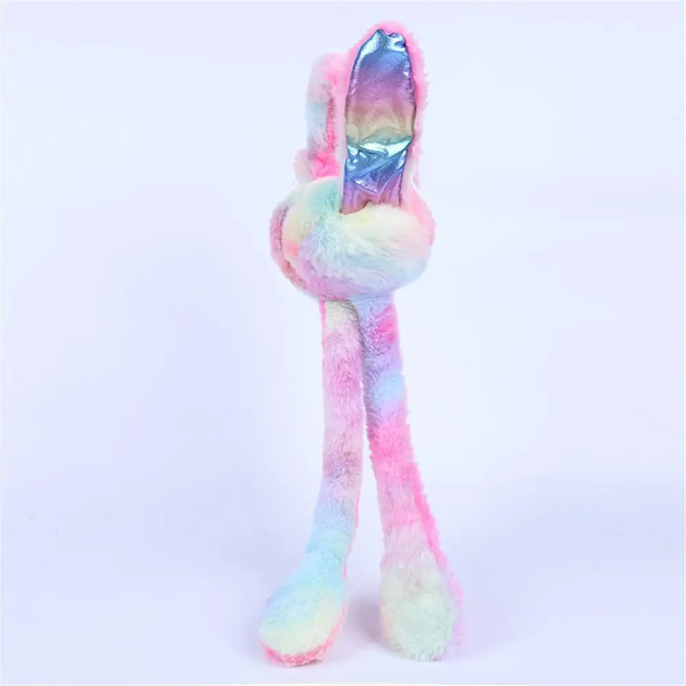 

with Jumping Moving Ears Rainbow Airbag Earmuffs Soft Comfortable Winter Warm Ear Covers Fluffy Earflaps Christmas Holiday Gift