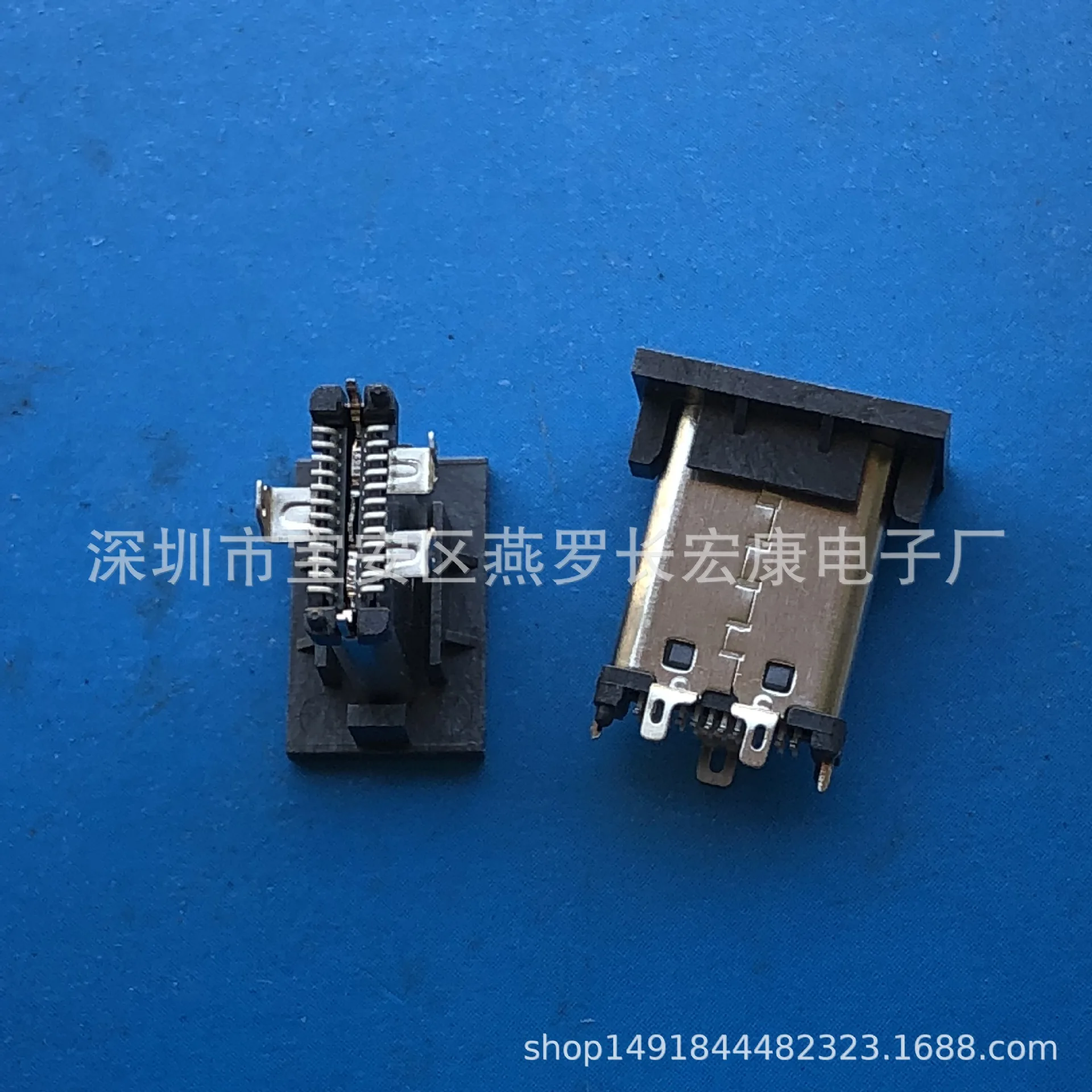 For USB 3.1 type-c sinking board male dual shell mount SMT double row patch insert 24P connector