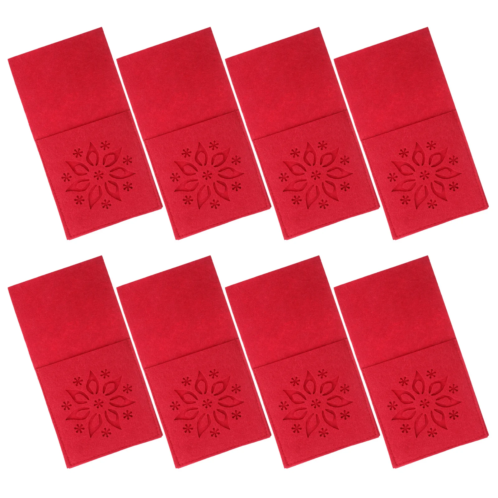 

8Pcs Christmas Silverware Holder Snowflake Pattern Rustic Cutlery Organizer Flatware Sleeves Holiday Table Decor
