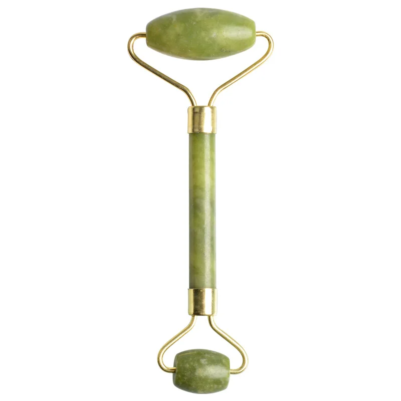 Facial Green Jade Massage Roller Silence Face Roller for Face Neck Massage Double Heads Roller Facial Massage Relax