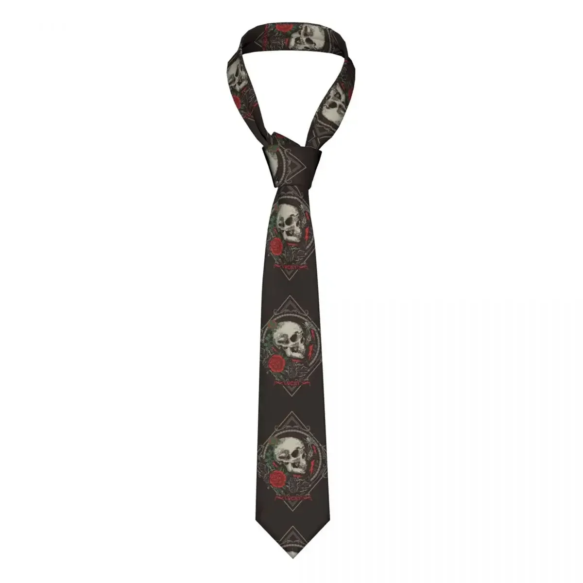 Mens Tie Slim Skinny Gothic Skull And Roses Necktie Fashion Necktie Free Style Men Tie Party Wedding