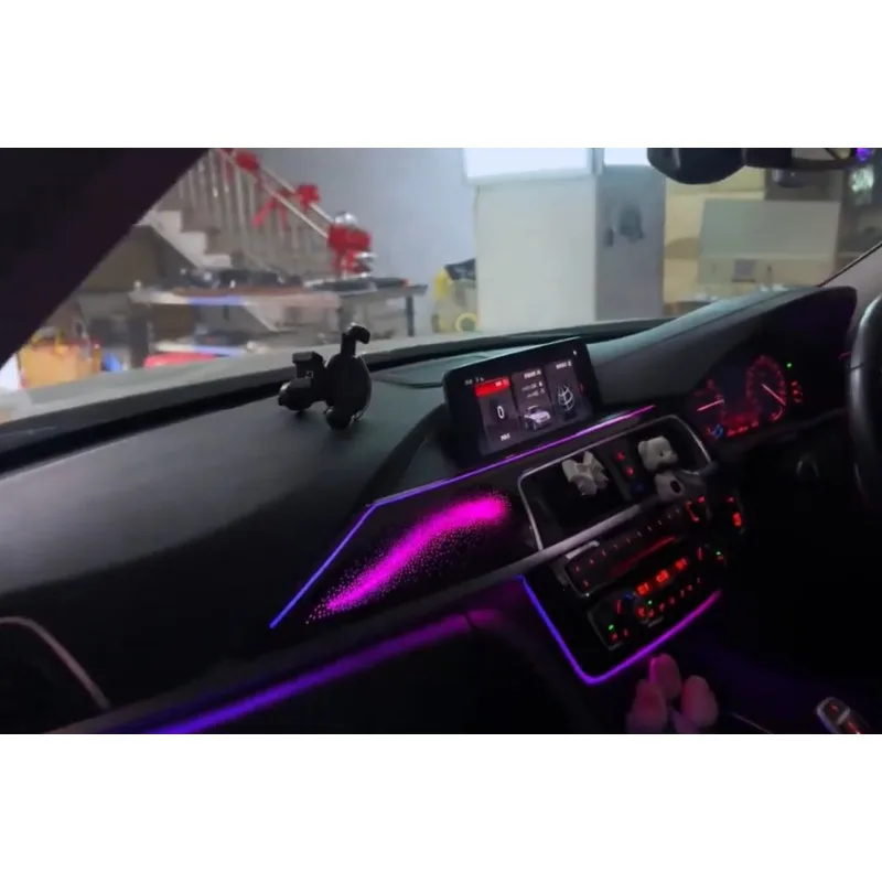 RHD Universal Multi Series Dynamic LED Atmosphere Lamp, 64 Color Interior Ambient Strip Fit 2011-2019 F30 F31 F34 F36 Sedan Refi