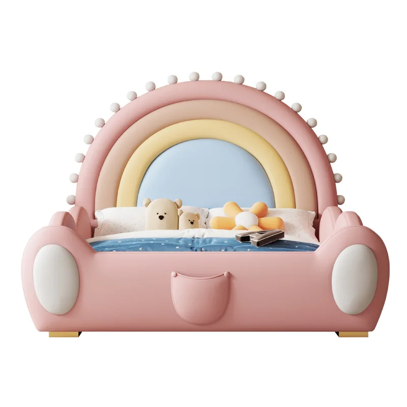 

Solid wood bed 1.2 meters princess bed designer modern simple home bedroom rainbow bed