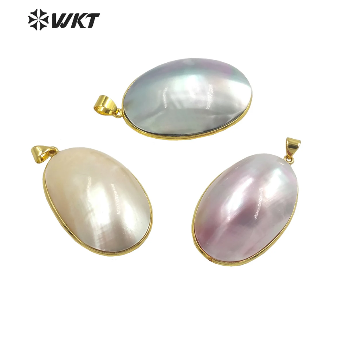 

WT-JP338 WKT 2022 Exquisite Mabe Shell High-Quality Oval Pendant Wedding A Noble Gift Women Dance party Beautiful INS