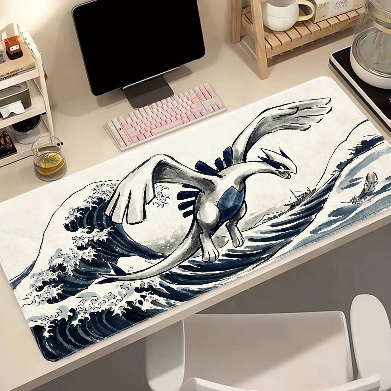 HD Mauspad Pokemon Wash Painting Rutschfeste Langlebige Gaming-Schreibtischunterlage PC Computer Tastaturunterlage Bedrucktes Erweitertes Mauspad Anime