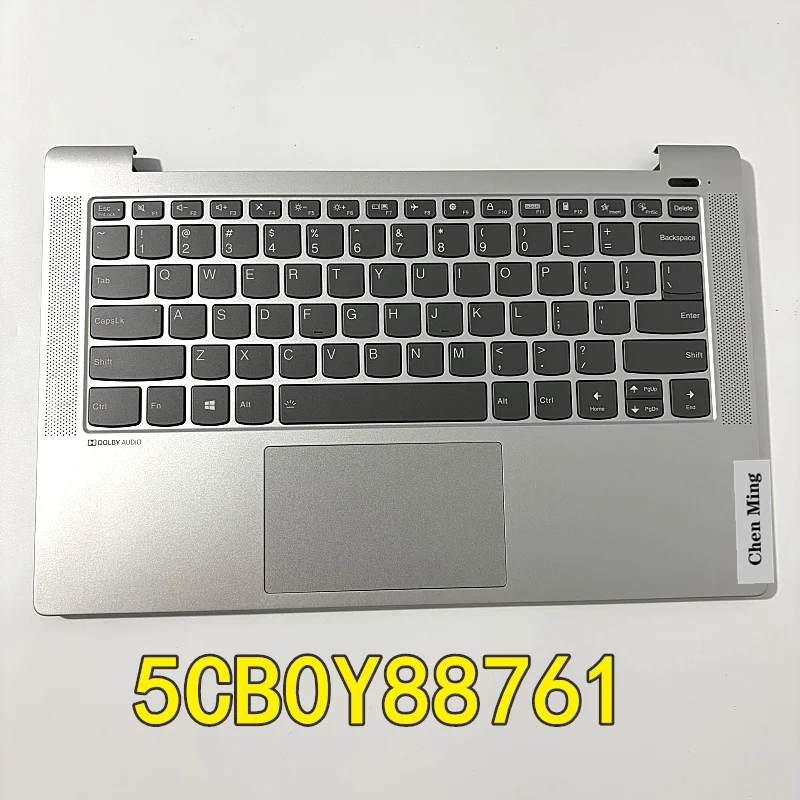 

New case for lenovo ideapad 5-14IIL05 14ARE05 14ALC05 Laptop palmrest C-cover with keyboard touchpad silvery USA 5CB0Y88761