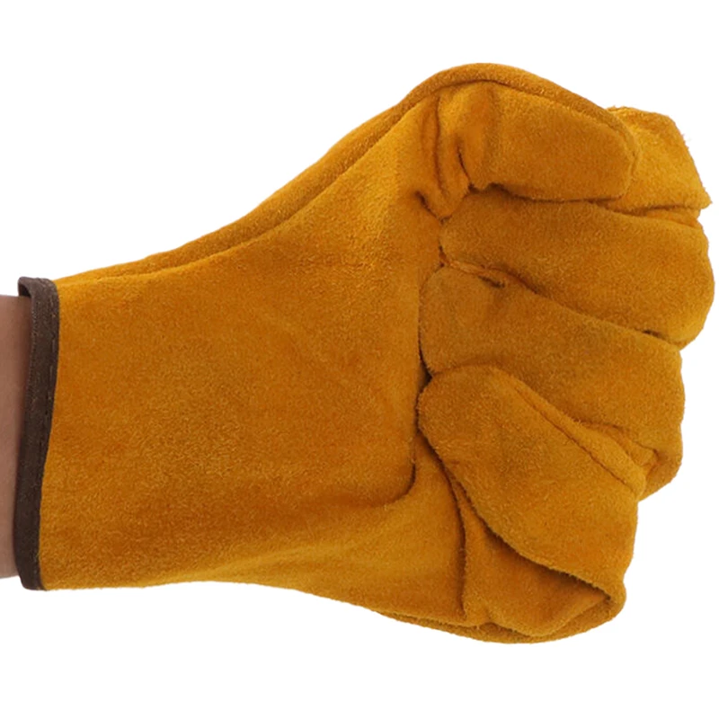 Men Work Gloves Soft Cowhide Driver Hunting Driving Farm Garden Welding Security Protection Safety Mechanic Glove