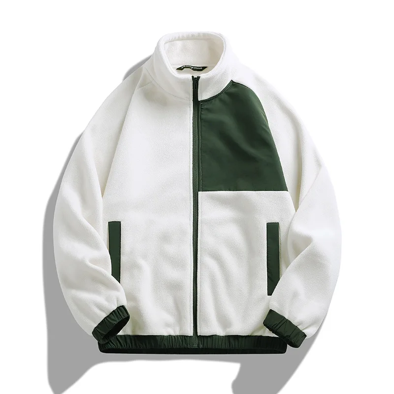 

2025 New Autumn Winter Lamb Fleece Jacket for Men and Women Couple's Coat, Austenitic Fleece Warm Top Color Blocked Design
