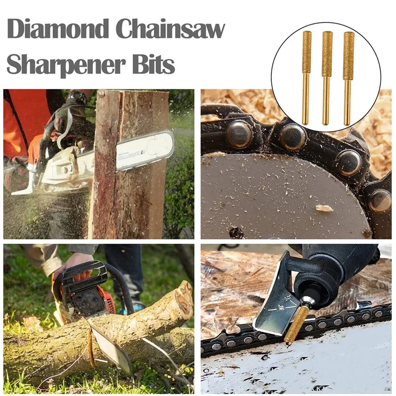 18PCS Diamond Chainsaw Sharpener Bits, Diamond Stone Chain Saw Chainsaw Sharpener For Polishing Chain Grinding Tool