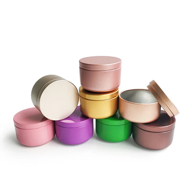 20/50pcs Aluminum Candle Tin 50ml Round Candle Containers Cosmetic Jars Oil Cream Pot Empty Aromatherapy Sealed Metal Can Travel